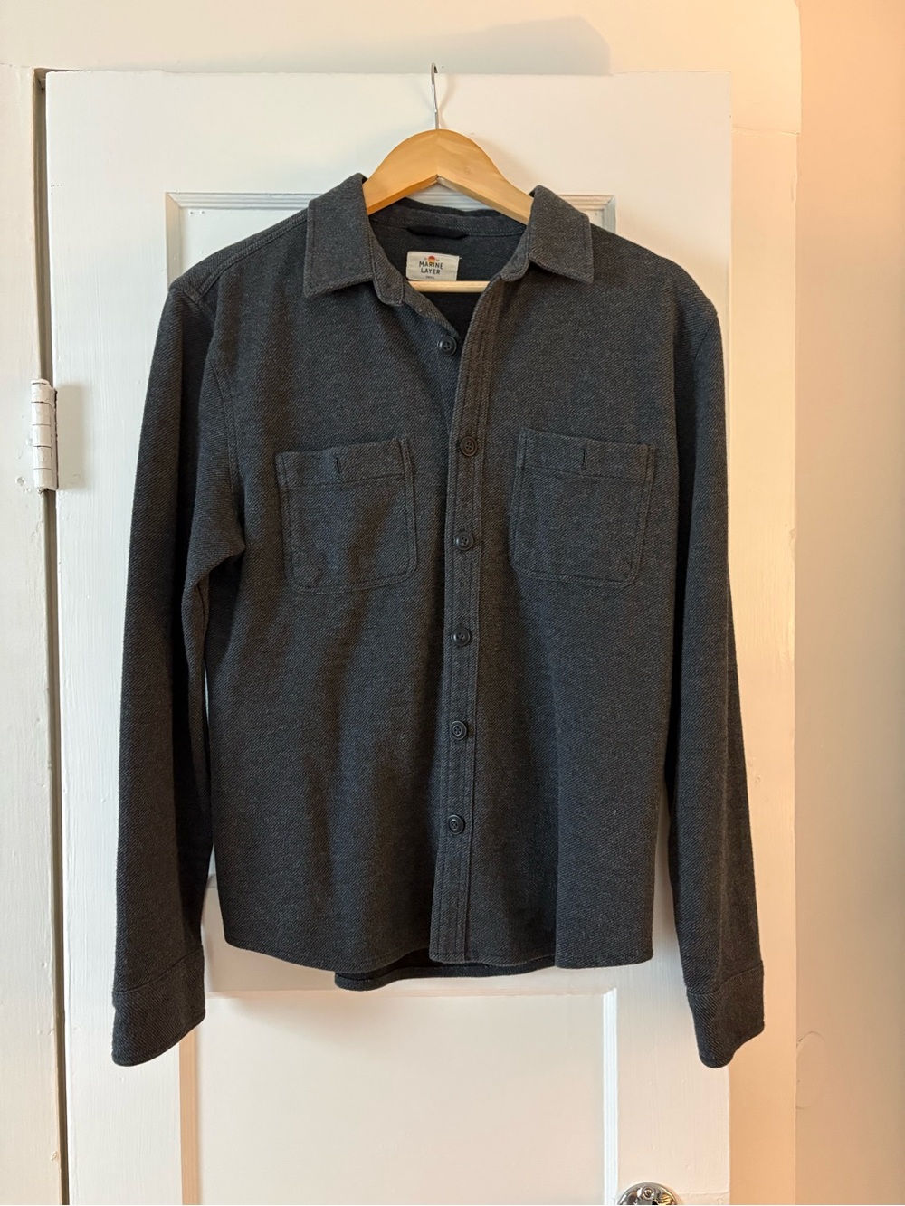 Marine Layer men’s small Charcoal Gray Button-Up Shirt Jacket